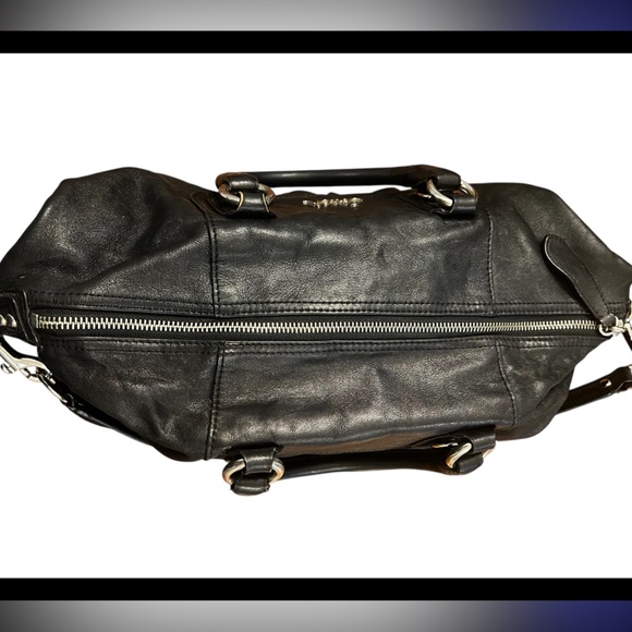 Vintage Coach Ashley Large Black Leather Satchel Purse Bag F15447 - Picture 3 of 14